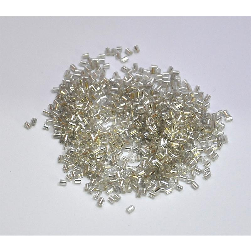 Cam Boru Boncuk ( Çap: 1 X 2,5 Mm ) 20 Gram Gümüş Renk